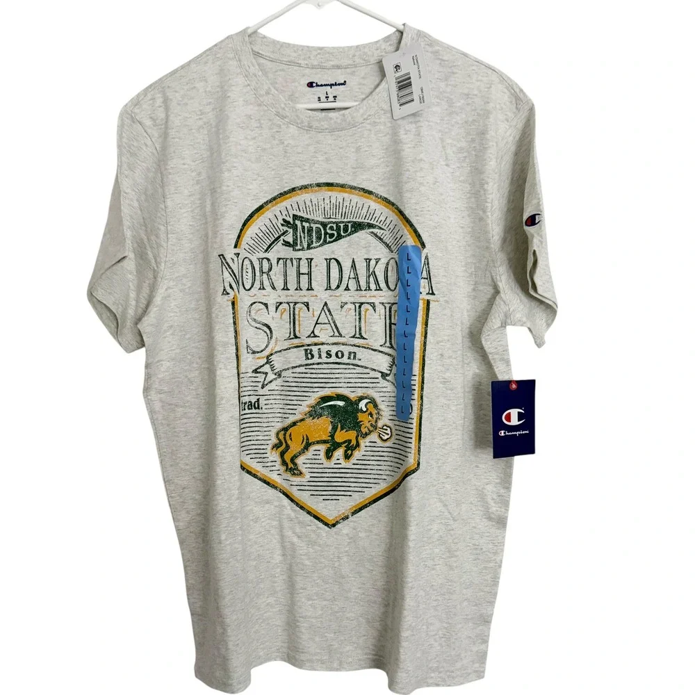 Champion NDSU Bison T-Shirt Unisex Large Gray New North Dakota State Graphic Tee - Picture 4 of 10